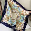 Scarves 100% Natural Silk Scarf Women Design Print Foulard Neck Hairband Female Small Square Spring Kerchief Tie 230407