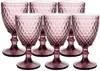 Calici in vetro vintage Bicchieri da vino con gambo goffrato Bicchieri colorati