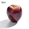 Party Decoration 8pcs Realistic Artificial Fruit Foam Red Delicious Apple Fake Home Kitchen Foods Display Pograph Props