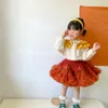 Skirts Baby Girls Tutu Skirt Fluffy Children Ballet Solid Orange Bow Kids Pettiskirt Princess Tulle Party Dance Born