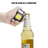 Outdoor Mini COB Light Rechargeable Pocket Flashlight Bottle Opener Magnetic 4 Modes Emergency Light