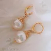 Boucles d'oreilles pendantes en perles baroques blanches, crochet en Zircon 18k, mode de fête, accessoires de luxe naturels irréguliers et fascinants