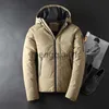 Men's Down Parkas Vente chaude coupe-vent doudoune hommes chaud à capuche vêtements de sortie d'hiver de haute qualité Smart décontracté blanc vers le bas manteaux mâle veste rembourrée J231107