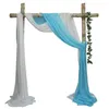 Décoration de fête de mariage sur mesure draping tissu rose poussiéreux ivoire blanc bordeaux 27 "6m rideau en mousseline de soie fond de rideau