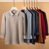 Men's Sweaters Autumn And Winter Solid Color Lapel Wool Sweater Casual Long Sleeve Bottom Shirt Thin Knit Men Clothing A10