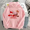 Erkek Hoodies Sweatshirts Kaii Ren Geyiği Baskılı Beyaz Hoodie Pullover Sweatshirt Kadınlar Uzun Sle Slery Christmas Hipster Sıradan O boyun kapüşonlu Clothesl231107