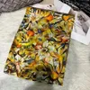 Foulards jaune café foulard en soie châle femmes conception florale marque été plage châles mode élégant hijab Bufanda