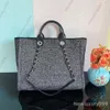 10A Mirror Luxury Tote Handbag Brand Designer Beach Bag Classic Womens Bag 39cm stor kapacitet Canvas axelköpsväska