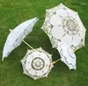Paraplyer spets brud sun vit brudtärna paraply bomull broderi elfenben parasol bröllop sn