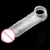 Sex Toy Massager Male Dildos Penis Sleeve Reusable Enlargement Extender Cock Rings for Men Adult Products