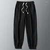 Men's Pants Ice Silk Stretch Summer Thin Breathable Wicking Quick-Drying Loose Design Simple Casual Trousers Sports