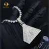 New ladder vvs moissanite hip hop evil eyes pyramid pendant fashion brand sweater chain for men and women