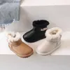 Bottes Enfants bottes de neige filles mode nouvelles bottes de neige en cuir véritable garçons chaud en peluche semelle souple bottes d'hiver antidérapantes taille 21-37 T231107