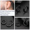 Creolen 1 Paar nordische Wikinger Runen für Männer Frauen 12 mm Edelstahl Huggie Stahl Ohrstecker Jungen männlich Modeschmuck