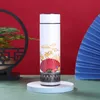 Bottiglie d'acqua Borraccia portatile tazza da caffè Bottiglia d'acqua per film sottovuoto con visualizzazione intelligente della temperatura in stile cinese con tazza filtro 230407