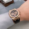 Ap Швейцарские роскошные наручные часы Epic Royal Ap Oak Series 26331or Розовое золото Кофейный циферблат с крокодиловым ремнем Мужская мода Повседневный бизнес Спортивный хронометр Механический W E3DM