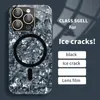 Designer-Tasche für iPhone 15 Pro Max Marmor Eis Riss Muster Fall Magnet für Luxus-Telefon-Abdeckung für iPhone 14 13 12 11 Pro Max 15 Coque