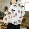 Ropa étnica Original Estilo chino Impreso Hanfu Top Cardigan Pintura Retro Tang Traje Chaqueta