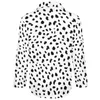 Damesblouses Dalmatische hond Print Losse blouse Zwart-wit Casual Oversized Dames Grappig shirt met lange mouwen Zomer Grafische tops