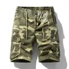 Shorts masculinos de alta qualidade 95% algodão 5% spandex joelho calças homens carga casure verão e outono camuflagem tamanho 28-38