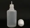 Snabb frakt Soft Style PE Needle Bottle 5 ml 10 ml 15 ml 20 ml 30 ml plastdropparflaskor Barn Proof Caps LDPE E flytande tom flaska