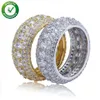 Designer-Schmuck Herren-Goldringe Hip Hop Iced Out Ring Mikrogepflasterter CZ-Diamant-Verlobungs-Hochzeits-Fingerring für Männer Frauen Luxus 2697