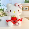 Jouet en peluche chat fraise mignon, jeu pour enfants, compagnon de jeu, cadeau de vacances, prix de machine à griffes, vente en gros