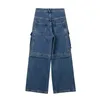 Damenjeans 2023 Sommerkleidung Boyfriend-Stil Lose Multi-Pocket-High-Street-Tooling-Hosen mit weitem Bein Hohe Taille