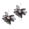 Boucles d'oreilles pendantes Tissu Fleurs Léger Pétale Tempérament Bijoux