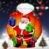 Moletom com capuz masculino Papai Noel camisa com capuz moletom 3D árvore de Natal estampado moletom grande com capuz roupas masculinas festa fofa pulôver tops vestuárioL231107