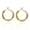 Geometric Fashion Interweave Twist Metal Circle Round Hoop Earrings for Women Accessories Retro Party Jewelry gift