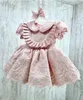 Robes de fille 0-12y bébé fille été vintage turc espagnol rose robe de princesse avec grand arc pour baptême fête d'anniversaire vacances pographie 230413