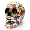 Dekorativa föremål Figurer Horror Skull Decoration Harts Colorful Flower Painting Halloween Skull Home Bar Desktop Decoration Craft Gift 114 * 180 * 155mm 230406