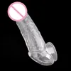 Sex Toy Massager Man Dildos Penis Sleeve Återanvändbar utvidgningsförlängare kukringar för män vuxna produkter