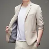 Men's Suits DYB&ZACQ Cotton And Suit 2023 Spring Autumn Thin Leisure Slim Small Linen Coat Men 3XL 4XL