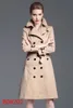 Classlc England Style Women Middle Trench Coat Trench Coat عالية الجودة تصميم العلامة التجارية مزدوجة الصدر حجم خندق الأزياء S-XXL