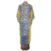 Этническая одежда Две штуки устанавливают африканские платья Женщины Дасики Леопардовое платье Абая Дубай Мусульман Макси Вестидос Фамар