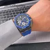 Ap Relojes de pulsera de lujo suizos Epic Royal Oak Offshore Series 26405ce Cerámica azul Tres ojos Sincronización Hebilla Moda para hombre Ocio Negocios Deportes Maquinaria WRI RF7Q