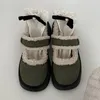 Chaussures habillées Casual épais noir semelle coton pour femme hiver peluche 2023 coupe peu profonde chaud bout rond simple