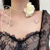 Hänge halsband kvinnors överdrivna dekorationer känsliga halskedja klassisk blommor koreanversion trendiga smycken vintage charm halsband