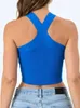 Damestanktops Camis Jocoo Jolee Halter Gebreid Mode Damestanktop Effen Kleur Slank Zacht Off-shoulder Cropped Top Lente Zomer Vrouwelijke trui