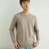 Men's Sweaters Autumn And Winter Sweater Round Neck Big Size Loose Pullover Solid Color Cashmere V-neck Underlay Knit A87