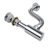 Drains 30cm flexible pipe Basin Bottle Trap Brass Bathroom Sink Siphon with Pop Up Drain Black or chrome PTRAP Pipe Waste 230406