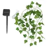 Strings Garden Light String Solar Power Feuille Rotin Lampe de décoration de vigne réglable 10m