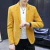 Ternos masculinos Hoo 2023 Men's Solid Color Casual Jacket Youth Blea Blazer Blazer