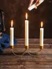 Ljusstakar klassiska metall tre-head candlestick europeisk hem bröllop rekvisita mjuka dekoration gåvor hantverk ornament hållare