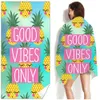 Wholesale Custom Summer Beach Towel Rectangle Pineapple Fruit 3D Print Beach Chair Mat Microfiber Super Absorbent with Fine and Delicate Terry 250gsm
