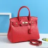 Ostrich Handbags Leather Large Capacity Grain Cow Bag Fashionable 2024 New One Shoulder Cross Body Handbag