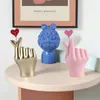 Decorative Objects Figurines Nordic Gesture Finger Figurine Love Heart Hand Ornament Modern Home Decoration Accessories Room Desktop Resin Sclupture 230406