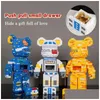 كتل Coll Net Red Love Bear Bear Series Assamble Building Build Toy Bricks مع مجموعة إضاءة مضادة للألعاب للأطفال Drop Drop DhvJL